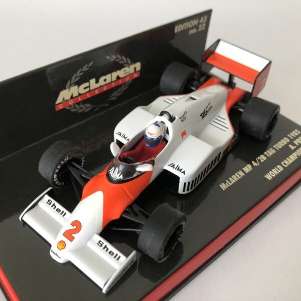 1985 Alain Prost McLaren Tag Turbo MP4/2B Minichamps 1:43 Scale (World Champion)