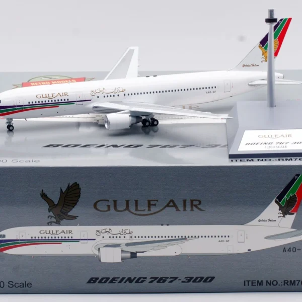 RETRO MODELS 1:200 Gulf Air Boeing B767-300 Diecast Aircraft Jet Model A4O-GF